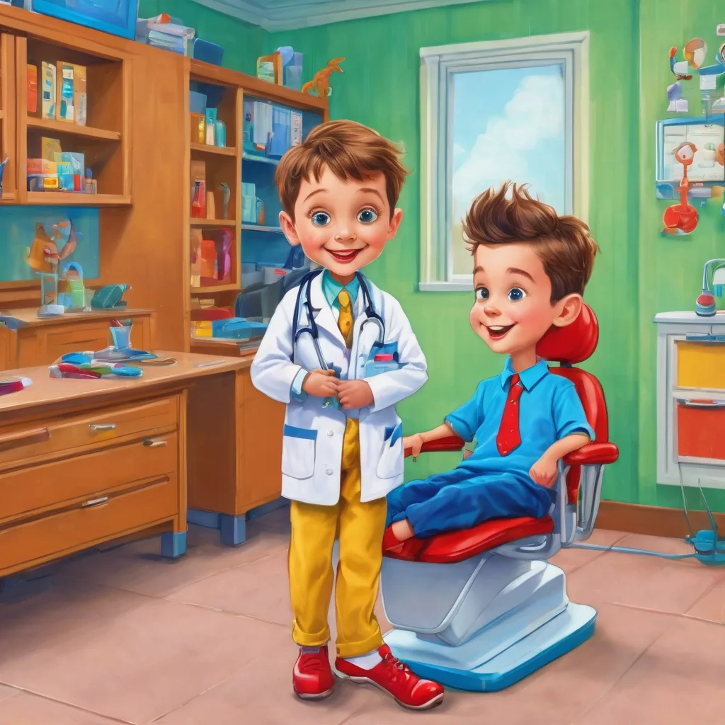 bliźniacy z wizytą u dentysty