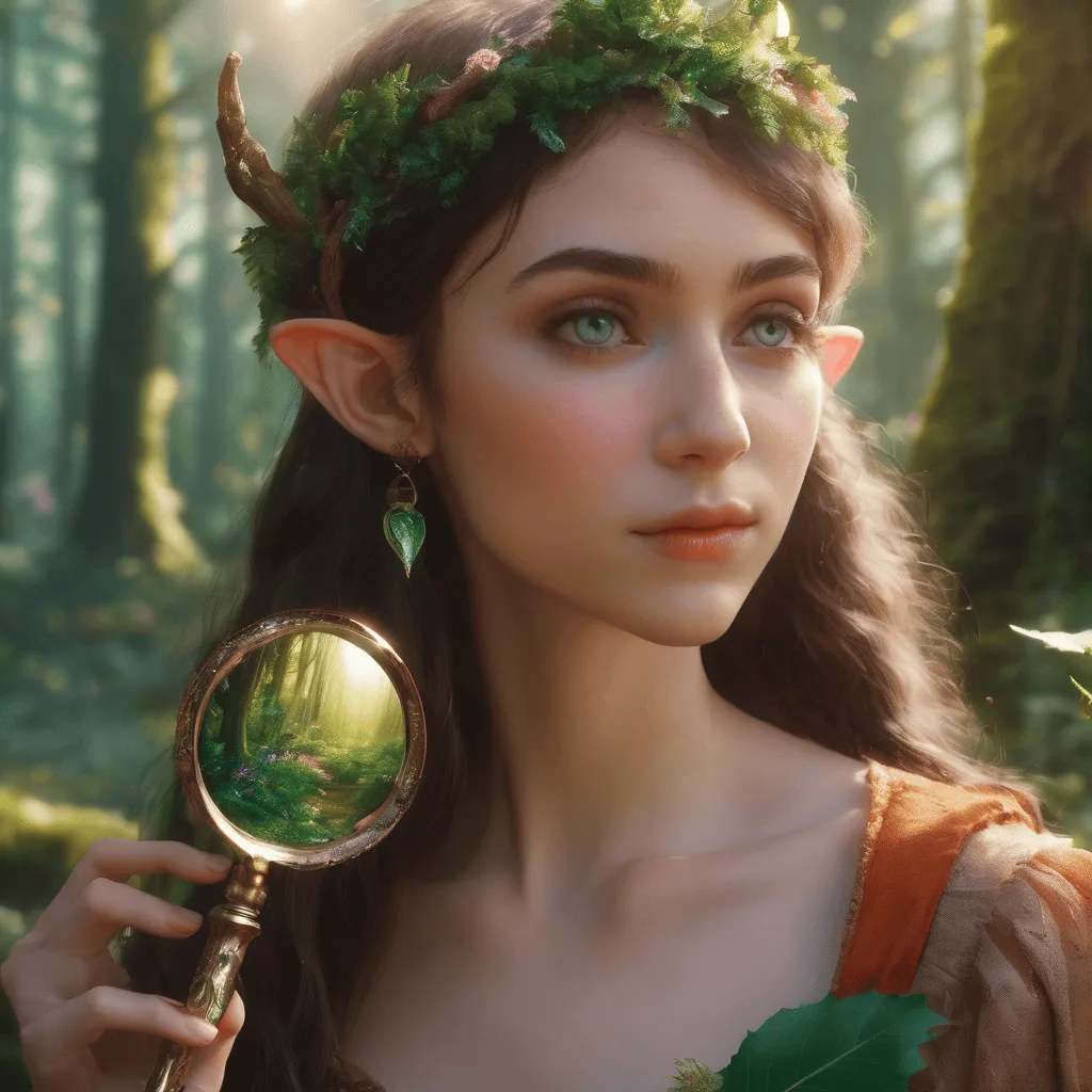 wróżka elf z lupą w ręku