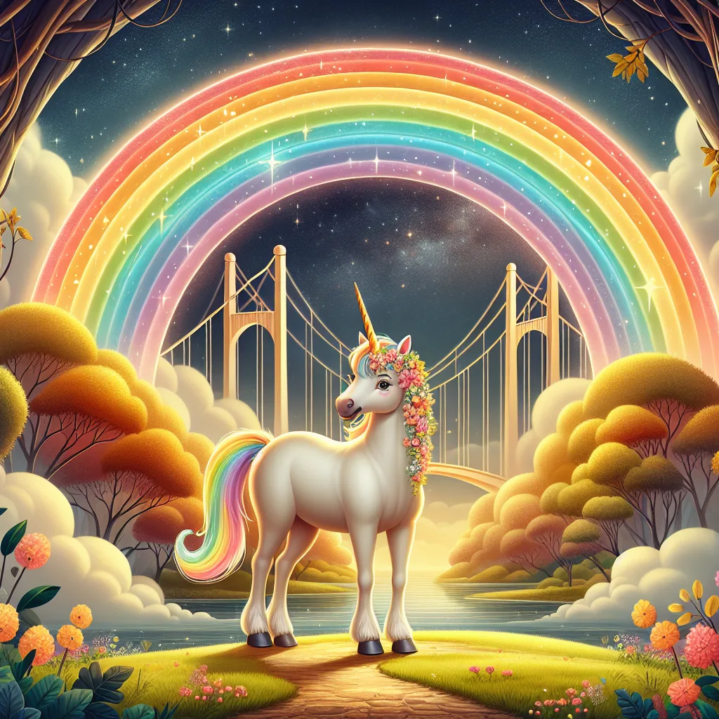 Bajka dla dziewczynki: Magiczny jednorożec i tęczowy most